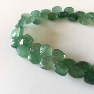 8.5mm Natural Green Strawberry Quartz Faceted Heart Briolette Beads Strawberry Quartz Heart Beads Loose Jewelry Sold As 8"/4", GDS1699