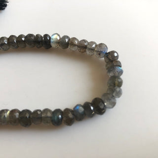 6mm Natural Labradorite Faceted Rondelle Beads, Labradorite Beads, 10 Inch Labradorite Bead Strand, GDS1753