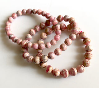 1 Piece 7mm/8mm/9mm Natural Rhodochrosite Bracelet, Rhodochrosite Chakra/Yoga Jewelry Bracelet Round Bead Gemstone Bracelet, GDS1757