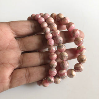 1 Piece 7mm/8mm/9mm Natural Rhodochrosite Bracelet, Rhodochrosite Chakra/Yoga Jewelry Bracelet Round Bead Gemstone Bracelet, GDS1757