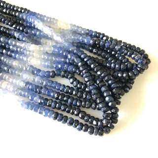 3.5mm To 4mm Shaded Natural Blue Sapphire Faceted Rondelle Beads Sapphire Jewelry Sapphire Necklace Sold As 16 Inch & 8 Inch Strand GDS1702