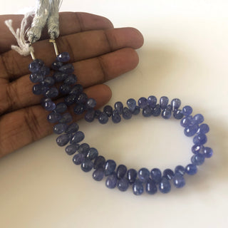 6mm To 7mm Natural Tanzanite Smooth Teardrop Briolette Beads, Tanzanite Drop Beads, Tanzanite Jewelry, Tanzanite Stone, GDS1705