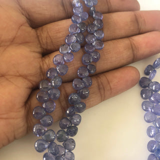 5mm To 7mm Natural Tanzanite Smooth Heart Briolette Beads, Tanzanite Heart Beads, Tanzanite Jewelry, Tanzanite Stone, 15"/7.5" GDS1706