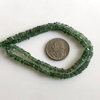 16 Inches 3.5mm To 4mm Green Apatite Heishi Beads, Natural Green Apatite Square Heishi Spacer Beads, Sold As 1 Strand/5 Strand, GDS1762