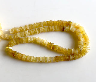 5.5mm Yellow Opal Heishi Beads, Natural Yellow Opal Shaded Square Heishi Beads Spacer Beads Sold As 16 Inch, GDS1763