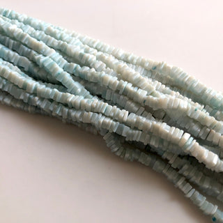 5mm Blue Opal Heishi Beads, Natural Blue Opal Shaded Square Heishi Beads Spacer Beads Sold As 16 Inch, GDS1764