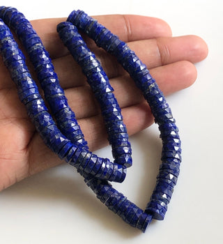 Natural Lapis Lazuli Round Faceted Tyre Beads 8mm Lapis Lazuli Faceted Tyres Lapis Lazuli Bracelet Necklace Sold As 16"/8" GDS1716