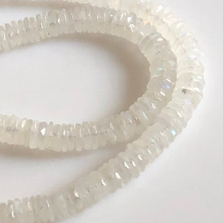 Natural Rainbow Moonstone Faceted Tyre Beads 6mm To 7mm Moonstone Round Tyre Beads Moonstone Jewelry Sold As 13 Inches & 7 Inches GDS1717