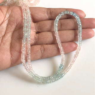 4mm Natural Multi Aquamarine Faceted Tyre Beads Pink Aquamarine Blue Aquamarine Tyre Beads Sold As 18 Inches/9 Inches Gds1720