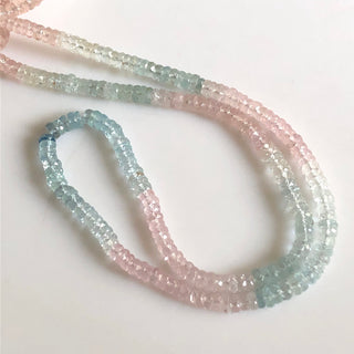 5mm Natural Multi Aquamarine Faceted Tyre Beads Pink Aquamarine Blue Aquamarine Tyre Beads Sold As 18 Inches/9 Inches Gds1721