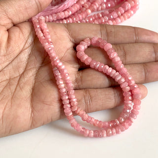 3mm To 6mm Rhodochrosite Faceted Rondelle Beads Natural Rhodochrosite Rondelle Beads Sold As 16 Inches & 8 Inches GDS1722