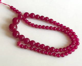 6mm To 13mm Ruby Red Jade Round Beads, Pink Jade Smooth Round Beads 18 Inch Strand Jade Necklace, GDS1780