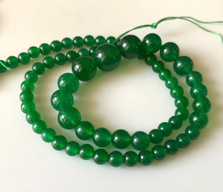 6mm To 13mm Green Onyx Color Jade Round Beads Green Jade Smooth Round Beads 18 Inch Strand Jade Necklace, Jade Jewelry GDS1792