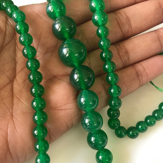 6mm To 13mm Green Onyx Color Jade Round Beads Green Jade Smooth Round Beads 18 Inch Strand Jade Necklace, Jade Jewelry GDS1792