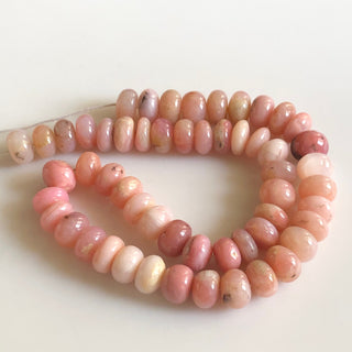 Pink Opal Smooth Rondelle Beads, 12mm/11mm/6-7mm Natural Peruvian Pink Opal Rondelle Beads, 16 Inch Strand, GDS1740