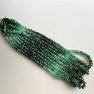 Natural Emerald Smooth Rondelle Bead, 3mm/4mm/6mm Shaded Emerald Rondelle Beads, 13 Inch Strand, GDS1742