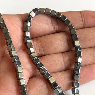 Natural Hematite Smooth Box Beads, 6mm 4mm Natural Hematite Box Loose Box Beads, 13 Inch Strand, GDS1747