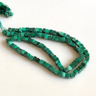 Natural Malachite Smooth Box Beads, 6mm 5mm Natural Malachite Loose Box Beads, 18 Inch Strand, GDS1748