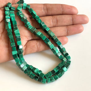 Natural Malachite Smooth Box Beads, 6mm 5mm Natural Malachite Loose Box Beads, 18 Inch Strand, GDS1748