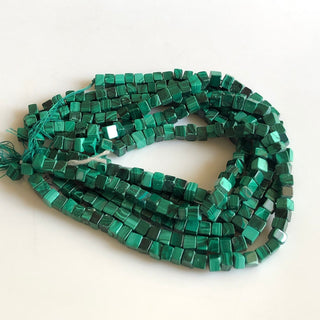 Natural Malachite Smooth Box Beads, 6mm 5mm Natural Malachite Loose Box Beads, 18 Inch Strand, GDS1748