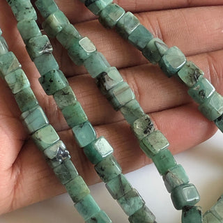 Natural Emerald Smooth Box Beads, 5mm Natural Emerald Loose Box Beads, 16 Inch Strand, GDS1749