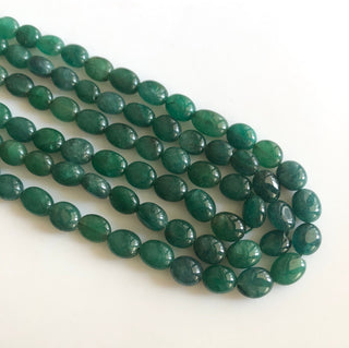 Multi Strand Dyed Beryl Color Emerald Necklace, Natural Beryl Emerald Oval Beads, 3 Strand Emerald Necklace, 7mm To 10mm Beads, GDS1754