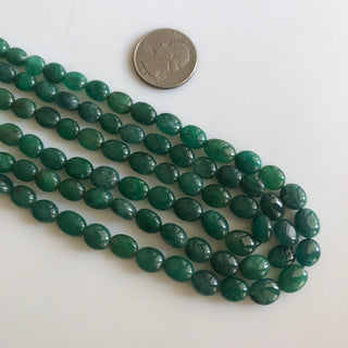 Multi Strand Dyed Beryl Color Emerald Necklace, Natural Beryl Emerald Oval Beads, 3 Strand Emerald Necklace, 7mm To 10mm Beads, GDS1754