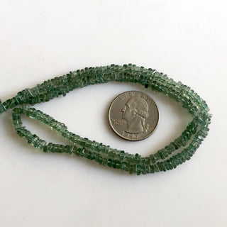 16 Inches 3.5mm To 4mm Green Apatite Heishi Beads, Natural Green Apatite Square Heishi Spacer Beads, Sold As 1 Strand/5 Strand, GDS1762