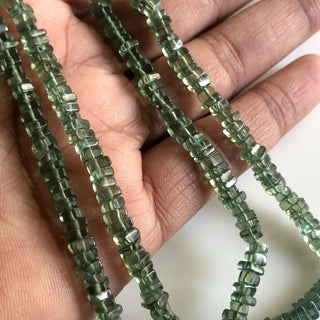 16 Inches 3.5mm To 4mm Green Apatite Heishi Beads, Natural Green Apatite Square Heishi Spacer Beads, Sold As 1 Strand/5 Strand, GDS1762