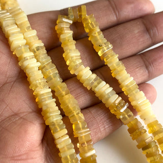 5.5mm Yellow Opal Heishi Beads, Natural Yellow Opal Shaded Square Heishi Beads Spacer Beads Sold As 16 Inch, GDS1763
