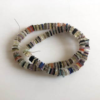 Natural Multi Gemstone Heishi Beads, Huge 7mm To 13mm Natural Multi Gemstone Heishi Spacer Beads Sold As 16 Inch/ 8 Inch, GDS1768