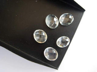 10 Pieces 12x10mm Each Natural Quartz Crystal Oval Shaped Both Side Faceted Loose Gemstones BB97