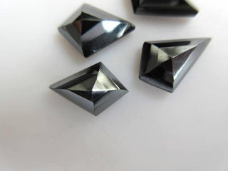 10 Pieces 14x10mm Natural Hematite Fancy Kite Shaped Faceted Flat Back Rose Cut Loose Gemstones BB446