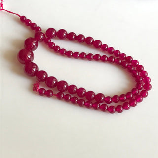 6mm To 13mm Ruby Red Jade Round Beads, Pink Jade Smooth Round Beads 18 Inch Strand Jade Necklace, GDS1780