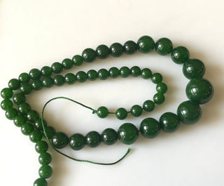 6mm To 13mm Emerald Green Jade Round Beads Green Jade Smooth Round Beads 18 Inch Strand Jade Necklace, Jade Jewelry GDS1791