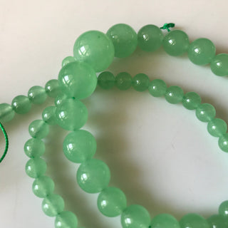 6mm To 13mm Green Chrysoprase Color Jade Round Beads Green Jade Smooth Round Beads 18 Inch Strand Jade Necklace, Jade Jewelry GDS1793