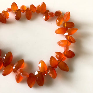 Huge 13mm To 15mm Faceted Carnelian Marquise Shaped Briolette Beads, Carnelian Gemstone Beads, Sold As 7.5 Inch/3.75 Inch Strand, GDS1837