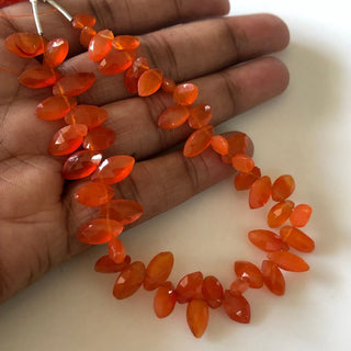 Huge 13mm To 15mm Faceted Carnelian Marquise Shaped Briolette Beads, Carnelian Gemstone Beads, Sold As 7.5 Inch/3.75 Inch Strand, GDS1837