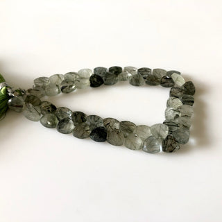 8mm Natural Green Moss Agate Faceted Trillion Shaped Briolette Beads, Rutilated Quartz Beads, Sold As 4 Inch/8 Inch Strand, GDS1842