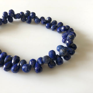 7mm to 9mm Lapis Lazuli Teardrop Faceted  Briolettes Beads, Lapis Lazuli Gemstone Beads, Sold As 8.5 Inch/4.25 Inch Strand, GDS1846