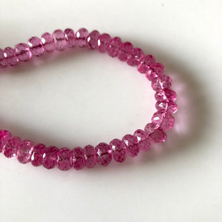 Ruby Color Natural Quartz Crystal, Color Coated Pink Crystal Quartz Rondelle Beads, 7-7.5mm Each, Sold As 4.5 Inch/9 Inch Strand, GDS1833