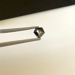 5.7mm/0.65CTW Natural Black Shield Shape Diamond Rose Cut Loose Cabochon Flat Back, Black Rose Cut Diamond Ring DDS638/13