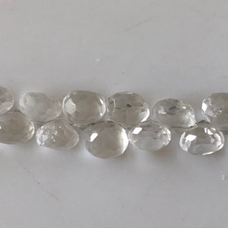 5mm to 6mm Quartz Crystal Onion Briolette Beads, Natural Crystal Gemstone Faceted Briolettes Beads, Sold As 5 Inch/10 Inch Strand, GDS1809