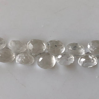 6mm Each Quartz Crystal Onion Briolette Beads Natural Gemstone Faceted Briolettes Beads, Sold As 5 Inch/10 Inch Strand, GDS1811