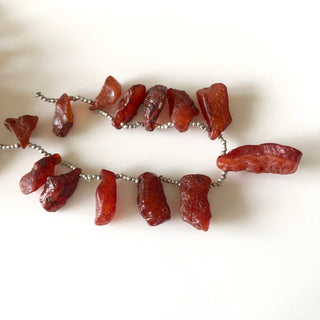 13 Pieces 9 Inches 25mm to 33mm Raw Rough Natural Carnelian Gemstones Beads, Carnelian Rough Gemstone Loose for Jewelry Making, GDS1818