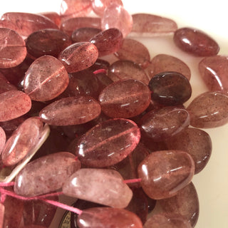 Huge 18mm to 21mm Natural Pink Strawberry Quartz Smooth Tumble Beads, Pink Strawberry Quartz Jewelry, Sold As 16 Inch/8 Inch Strand, GDS1830