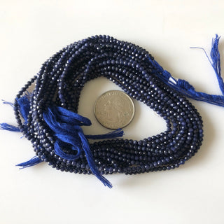 3mm Color Treated Blue Corundum Blue Sapphire Color Faceted Rondelle Beads, 13 Inch Strand, Sold As 1 Strands/5 Strands, GDS1847