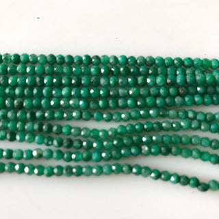 3.5mm Green Color Treated Corundum Emerald Color Rondelle Beads, Faceted Emerald Green Corundum Beads, 13" Strand, 1Strand/5 Strands GDS1849