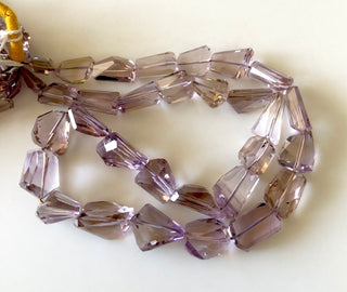 9mm To 18mm Ametrine Step Cut Tumble Beads, Natural Ametrine Faceted Gemstones Beads, Sold As 9 Inch/18 Inch Strand, GDS1879