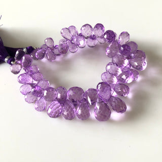 9mm to 13mm Pink Color Quartz Crystal Amethyst Faceted Teardrop Briolettes Beads, Sold As 7.5/3.75 Inch Strand, GDS1865